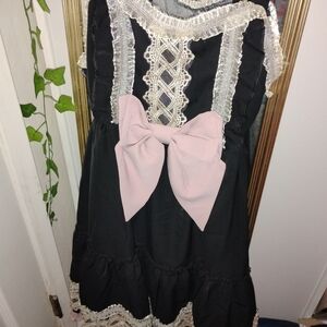Classic Black and Pink Formal Kids Dress